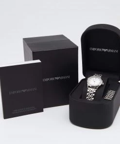 Emporio Armani Mother Of Pearl Stainless Steel Classic AR1803 Women's Wristwatch 26 Mm For Women -Emporio Armani sale luxury women emporio armani used watches p636042 010