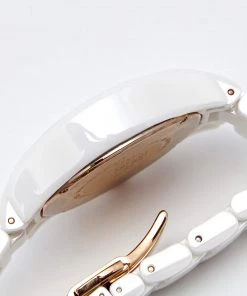 Emporio Armani White Ceramic Rose Gold PVD Coated Stainless Steel Cermica AR1417 Women's Writwatch 38 For Women -Emporio Armani sale luxury women emporio armani used watches p643474 003