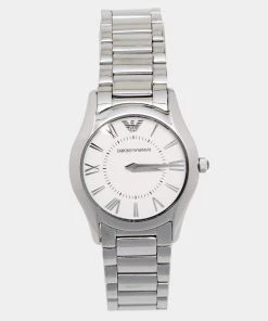 Emporio Armani Silver Stainless Steel AR8021 Women's Wristwatch 29 Mm For Women