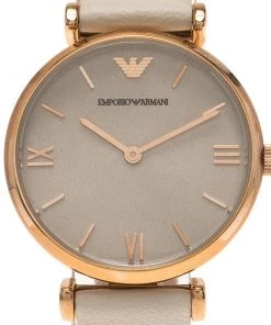 Emporio Armani Silver Rose Gold-Plated Stainless Steel AR1769 Women's Wristwatch 32MM For Women