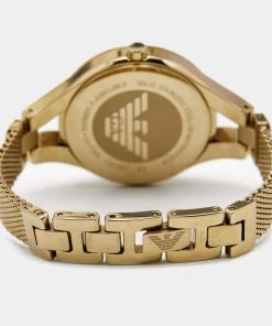 Emporio Armani Silver Gold Plated Stainless Steel Chiara AR7399 Women's Wristwatch 34 Mm For Women -Emporio Armani sale luxury women emporio armani used watches p684552 001