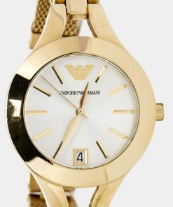 Emporio Armani Silver Gold Plated Stainless Steel Chiara AR7399 Women's Wristwatch 34 Mm For Women -Emporio Armani sale luxury women emporio armani used watches p684552 006