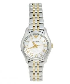 Emporio Armani Silver Two Tone Stainless Steel AR1845 Women's Wristwatch 27 Mm For Women