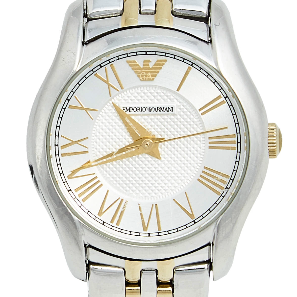 Emporio Armani Silver Two Tone Stainless Steel AR1845 Women's Wristwatch 27 Mm For Women 5 Emporio Armani Silver Two Tone Stainless Steel AR1845 Women's Wristwatch 27 Mm For Women - Image 3